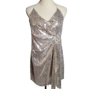 NWT Zara Silver Sequin Mini Dress